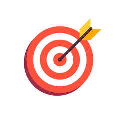 Arrow in center of board. Flat target icon