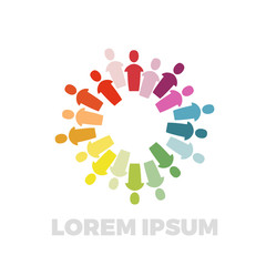 Vector people at the panel discussion, teamwork and crowdfunding