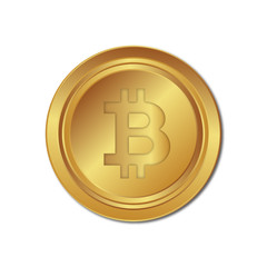 golden coin - bitcoin currency