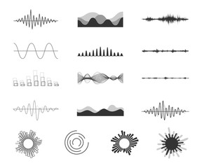 Set of vector audio scales.
