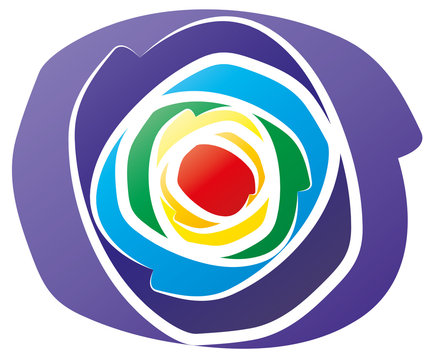 Logo in Chakrafarben, Regenbogen, Gebet, Meditation, Entspannung, Yoga, Mantra, Buddhismus