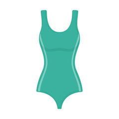 Swimsuit on white background, cartoon illustration of beach accessories for summer holidays. Vector