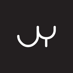 Fototapeta na wymiar initial letter rounded logo modern white