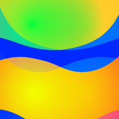 Trendy bright colorful background with wavy lines.