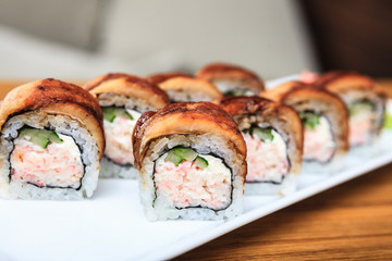 Rolls with eel