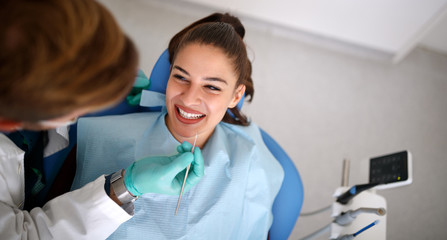 Female patient in dental ordination