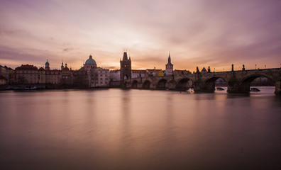 Charles Bridge, one of the famous places of the world. Prague, the Czech 