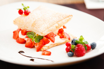 Sweet strudel with peach