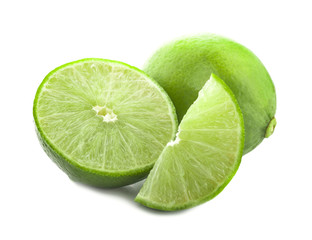 limes isolated on the white background