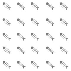 Fish bones on white background