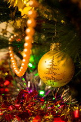 Golden new year tree ball