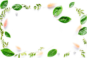 Naklejka premium calligraphy floral pattern top view mock up