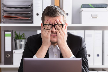 Close-up Of A Tired Businessman