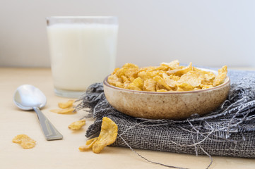 cereals and milk for breakfast