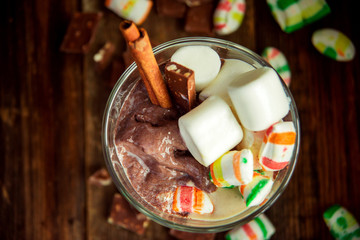 Nice cream with blueberries, chia and banana.