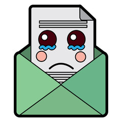 kawaii email envelope letter message cartoon vector illustration   design