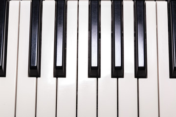 Naklejka premium Classical piano black and white keybord background.