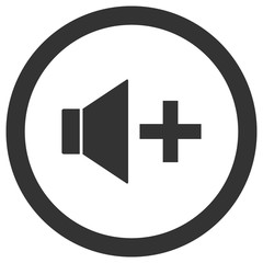 Sound volume up button. Vector icon.