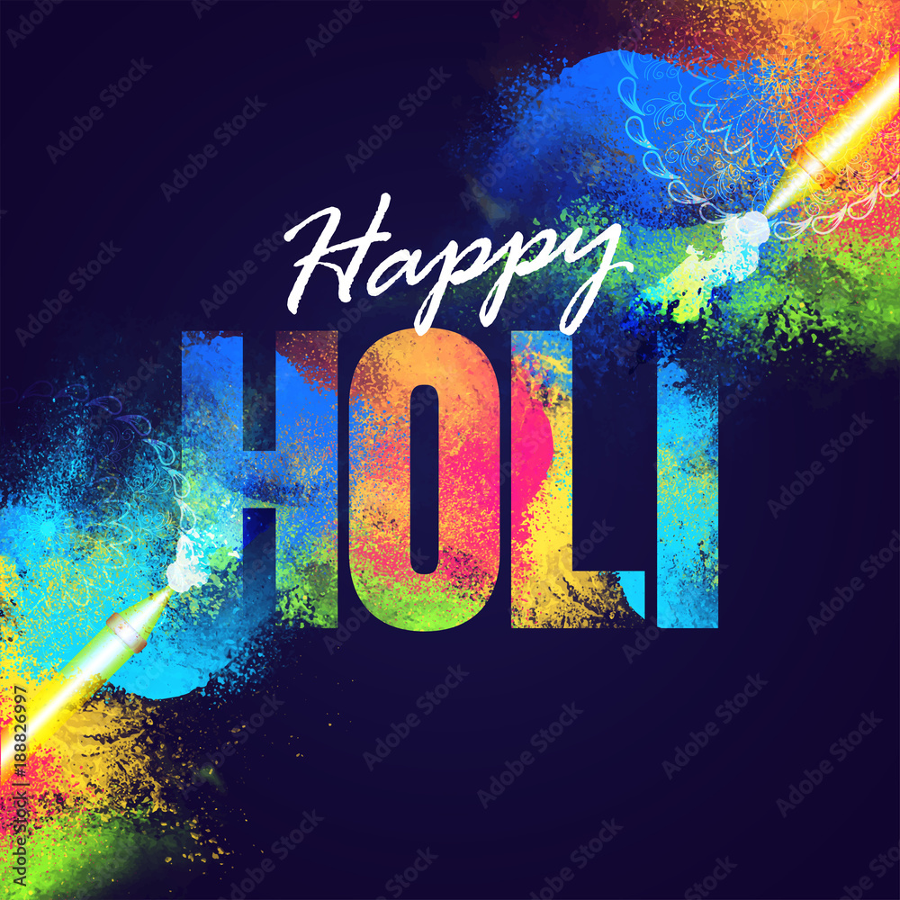 Canvas Prints indian festival of colours, happy holi celebration design.