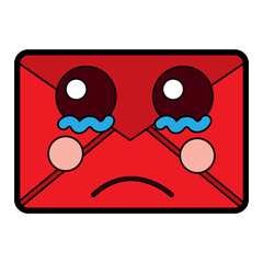 mail envelope kawaii character cartoon vector illustration   design