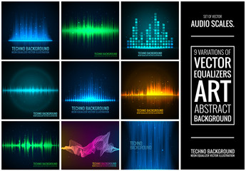 Set of vector audio scales.