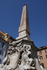 Fototapeta na wymiar Sculptural details in the Piazza del Pantheon, in Rome, Italy