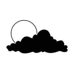 summer sun with clouds vector illustration design