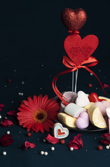 marshmallows, beautiful accessories for Valentine's Day