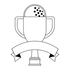 golf trophy cup championship award icon vector illustration design