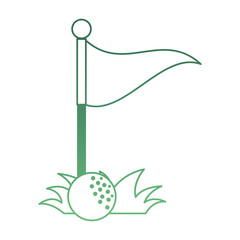 golf ball accessory with flag vector illustration design