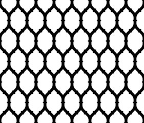 Seamless pattern with curved lines. Hexagonal abstract and modern network for background, lining or upholstery. Editable. Network of lines making cells.
