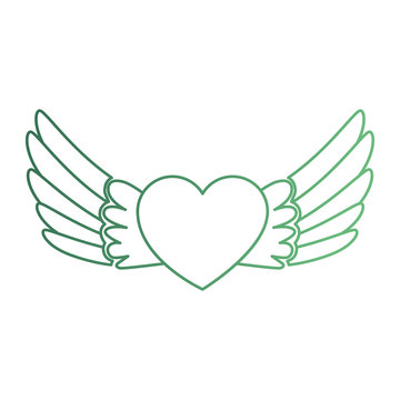 heart with wings flying vector illustration design