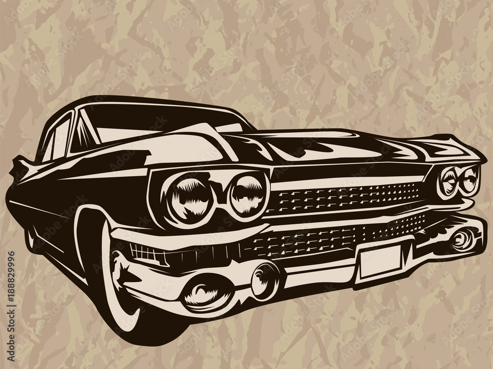 Wall mural car muscle retro poster 1