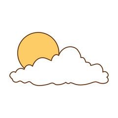 summer sun with clouds vector illustration design