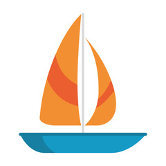 sailboat summer isolated icon vector illustration design