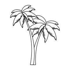 trees palms beach icons vector illustration design