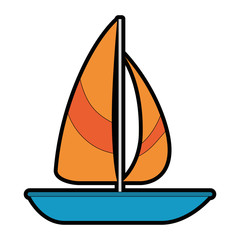 sailboat summer isolated icon vector illustration design