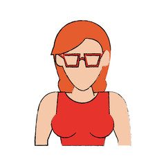 Woman faceless profile icon vector illustration graphic design