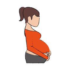 Pregnant woman silhouette icon vector illustration graphic design