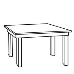 vector, isolated sketch of a table