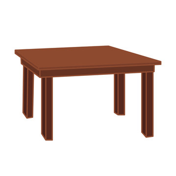 vector, isolated brown table