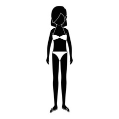 Fototapeta na wymiar woman in swimsuit avatar vector illustration design