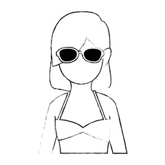 woman in swimsuit avatar vector illustration design