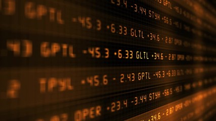 Orange Sepia Retro Stock Market Ticker scrolling - Slant Angle 1