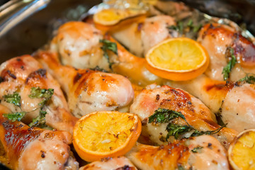 Chicken with orange and mustard