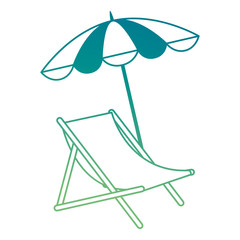 beach chair with umbrella vector illustration design