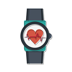 Smartwatch hearbeat technology icon vector illustration graphic design