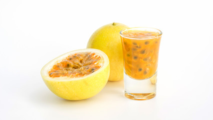 passion fruit on a white background.
