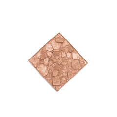 Crushed compact bronzing face powder isolated on white