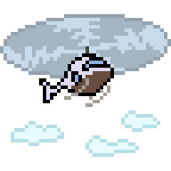 vector pixel art helicopter